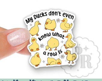 Funny Duck Badge Reel Topper - My Ducks Don’t Even Know What a Row Is Acrylic Swappable Badge ID Holder Top For Nurses & Teachers