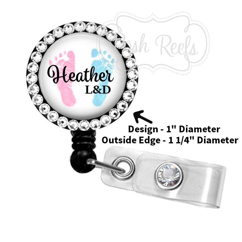 NICU Badge Reel -  Rhinestone NICU Badge Reel - L&D Badge Reel - Baby…