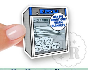 Funny Ask Me About Warm Blankets Interchangeable Acrylic Badge Reel Topper, Blanket Warmer Acrylic Swappable Badge ID Topper, Nurse Gift