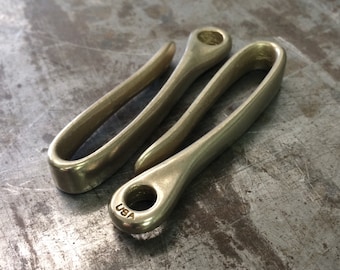 Solid Brass Key Loop Belt Hook - Made in USA