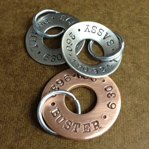 Hand Stamped Copper Dog Tag: Custom Pet ID