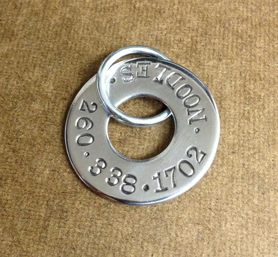 Hand Stamped Dog Tags Made to Order 11/4 Polished Etsy