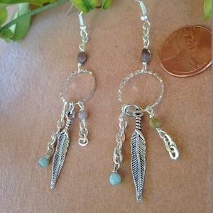 feather jewelry/native feather charm/Boho jewelry/western earrings