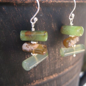 Aventurine beaded earrings/Aventurine jewelry/Green Aventurine earrings/Gift for her