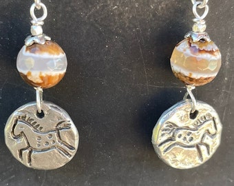 Orecchini a forma di cavallo da cowgirl/gioielli equini/gioielli del sud-ovest/gioielli in argento con cavallo/accessorio con ciondolo a forma di cavallo