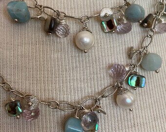 Collana di perle / collana abalone / collana ametista / collana di pietre preziose