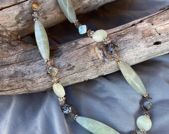 Collana di giada e abalone/gioielli di giada/gioielli di abalone