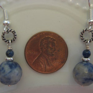 Sodalite jewelry/Sodalite and lapis earrings/Silver earrings/ Gift for her