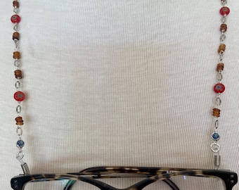 Collana per occhiali da sole in stile boho con perline/Collana per occhiali da sole/Regalo per lei/Gioielli con perline Millefiori/Accessorio per occhiali da sole/Collana per occhiali con perline
