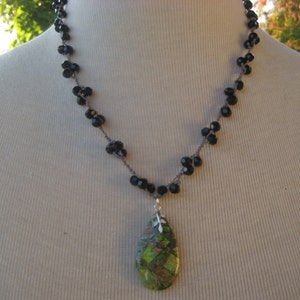 Mosiac turquoise pendant necklace/pendant necklace