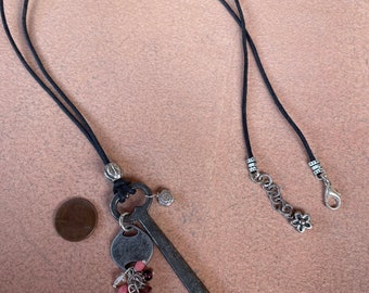 Collana chiave vintage/gioielli chiave scheletro/collana con ciondolo chiave