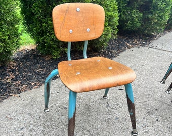 Vintage School Chairs, American Made, Wood and Metal,  12" Kindergarten Chair