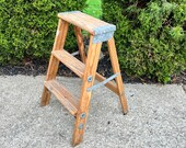 Step Stool, Kitchen Stool Shabby Chic, Wood Stool, Wood Ladder, Step Ladder, Vintage Ladder