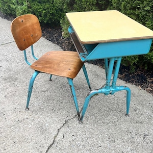 Vintage School Desk Metal -School Desk, Adult Size Desk, Adjustable Desk, American School DESK, Large Quantity 21&quot;-29&quot; over 200 in stock