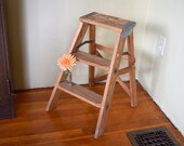 Step Stool, Kitchen Stool Shabby Chic, Wood Stool, Wood Ladder, Step Ladder, Vintage Ladder