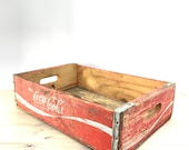 Coca Cola Wood Box, Storage Box, Advertising Box, Red, Pop crate, Soda Crate