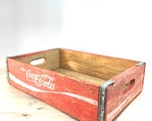 Coca Cola Wood Box, Storage Box, Advertising Box, Red, Pop crate, Soda Crate
