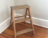 Step Stool, Kitchen Stool Shabby Chic, Wood Stool, Wood Ladder, Step Ladder, Vintage Ladder