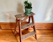 Step Stool, Kitchen Stool Shabby Chic, Wood Stool, Wood Ladder, Step Ladder, Vintage Ladder, Plant Stand