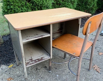 vintage kids school desk