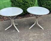Vintage Metal Table, Outdoor Patio Table, Outside Furniture, Plant Stand, Lawn Table