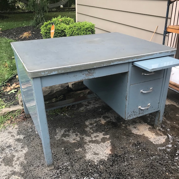 Tanker Desk Office Desk General Fireproofing Metal Desk Etsy