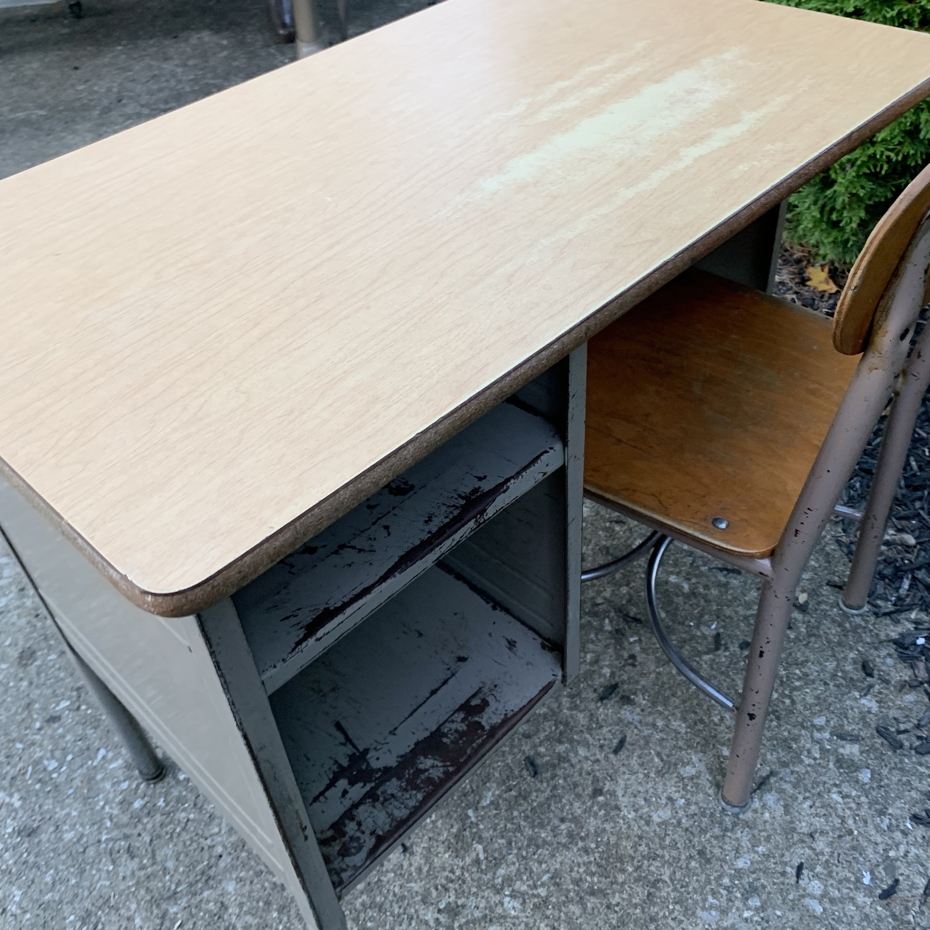 Vintage School Desk Metal Cubby Desk School Desk Large Etsy