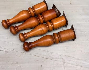 Furniture Legs, Chair legs, Mid Century Wood, Set four