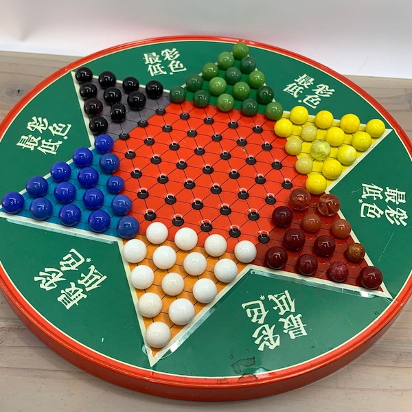 Game Checkers, Chinese Checkers Game Night, Vintage Toy, Games,Metal, Ohio Art, wood checkers