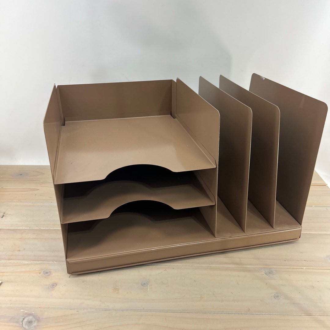 Vintage Industrial Metal File Holder Desk Top Metal Etsy