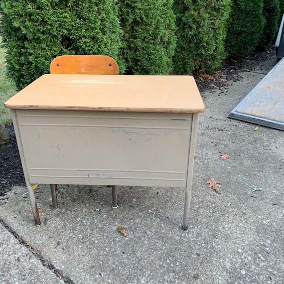 Large Quantity 26 H Vintage School Desk Metal Cubby Desk School Desk