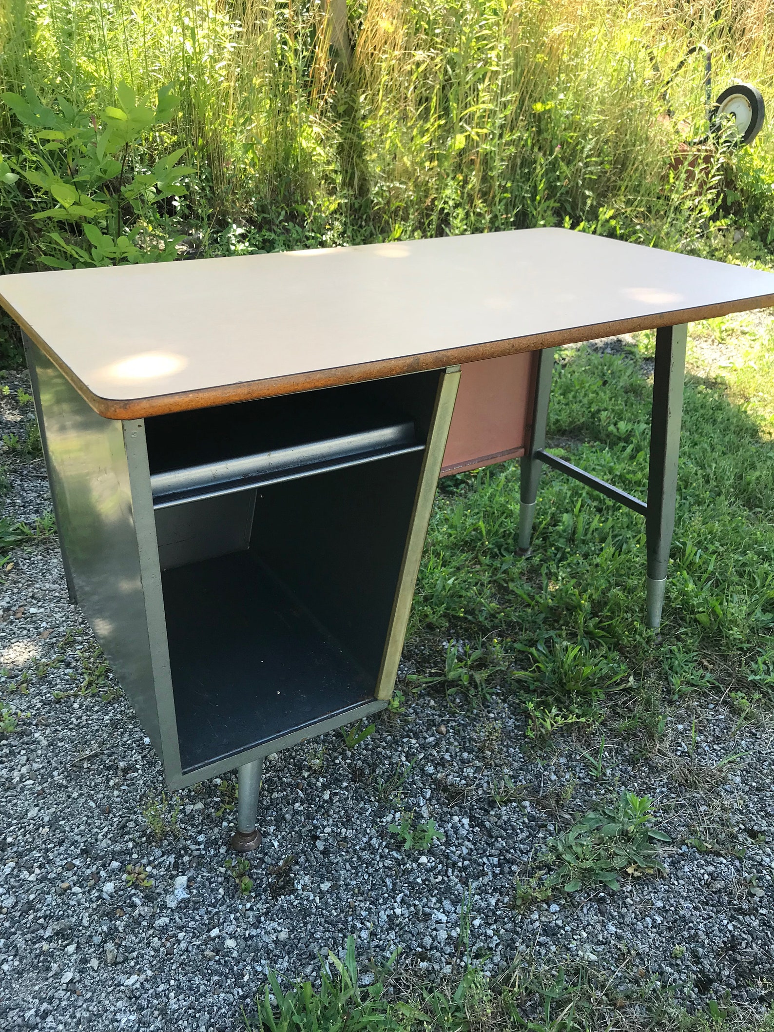 Vintage School Desk Metal Cubby Desk Etsy