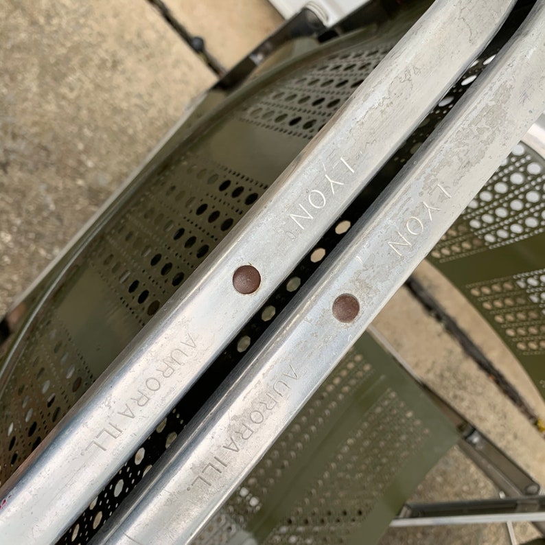 Vintage Lyon Metal Folding Chairs Industrial Metal Dining Etsy
