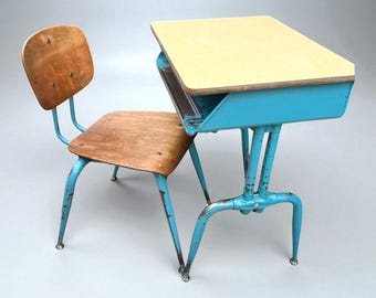 Vintage School Desk Metal -School Desk, Adult Size Desk, Adjustable Desk, Large Quantity 21&quot;-29&quot; over 250 in stock