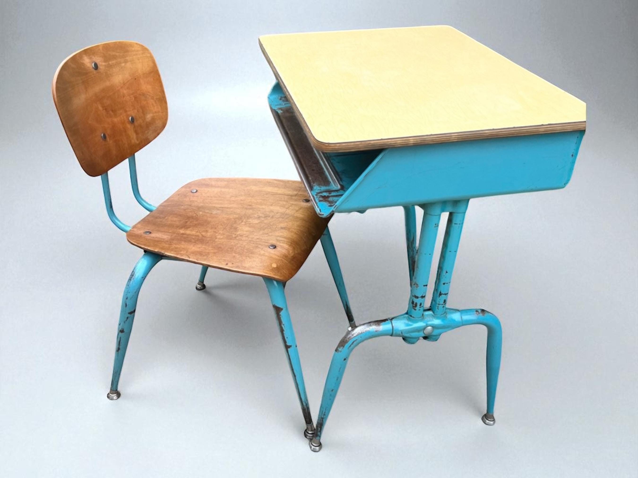 Vintage Metal School Desk – Adjustable Height, Pittsburgh PA - Etsy