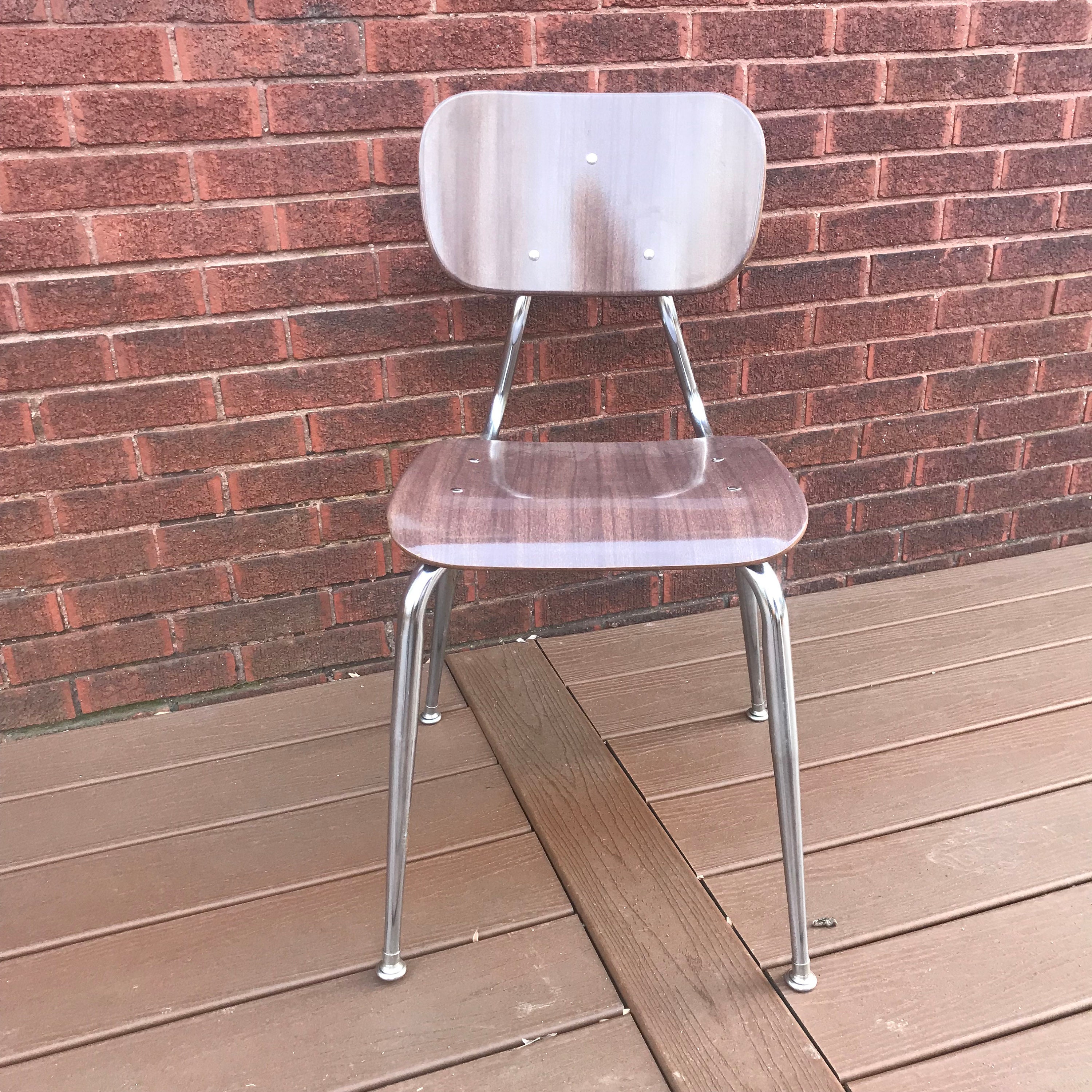 Vintage School Chair, Dinning Room Chairs, Melsur Melamine Metal