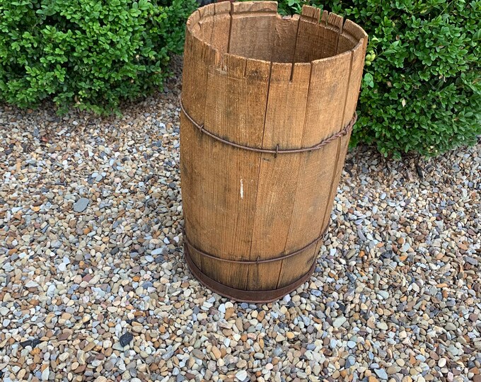 Wood Nail Keg Barrel Table Barrelwooden Barrel Nail Keg Etsy