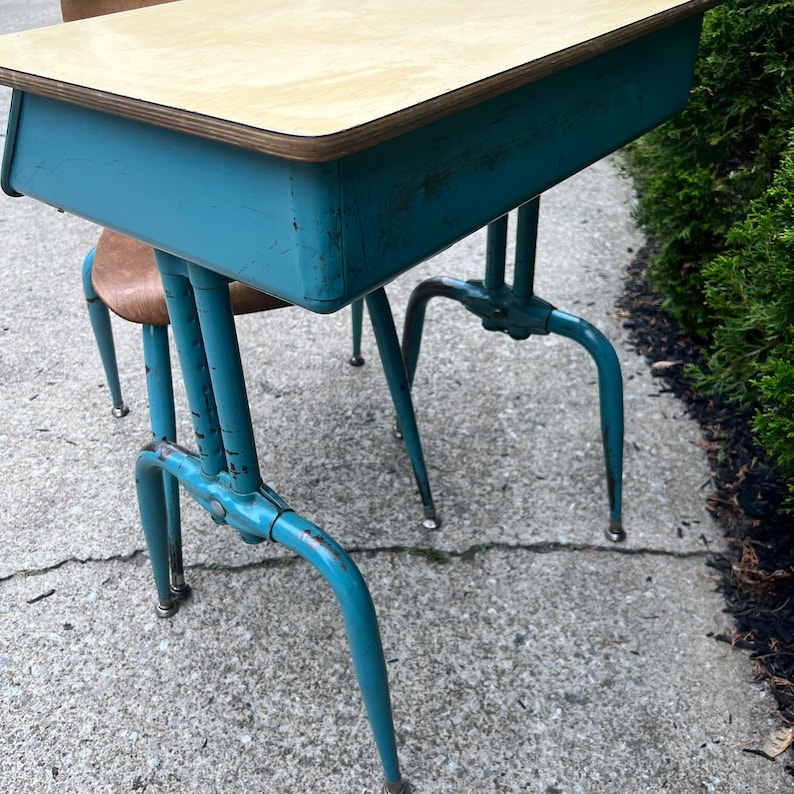 Vintage School Desk Metal school Desk Adult Size Desk Etsy