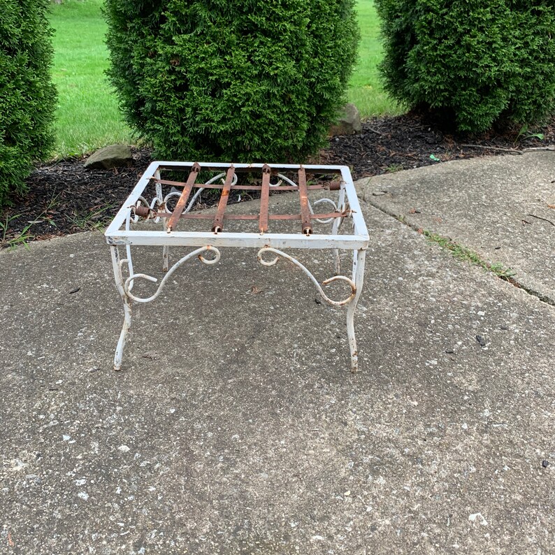 Vintage Metal Table Outdoor Patio Table Outside Furniture Etsy