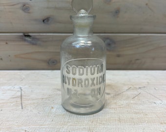Vintage Science Apothecary Clear Bottle , Embossed Chemistry Classroom Chemical Bottle, Sciences Gift, Grad Gift, Science Teacher