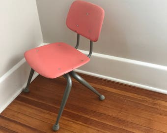 School Chair Child Sized American Made Brunswick Fiberglass Metal, 13" Size, 6 chairs left in stock