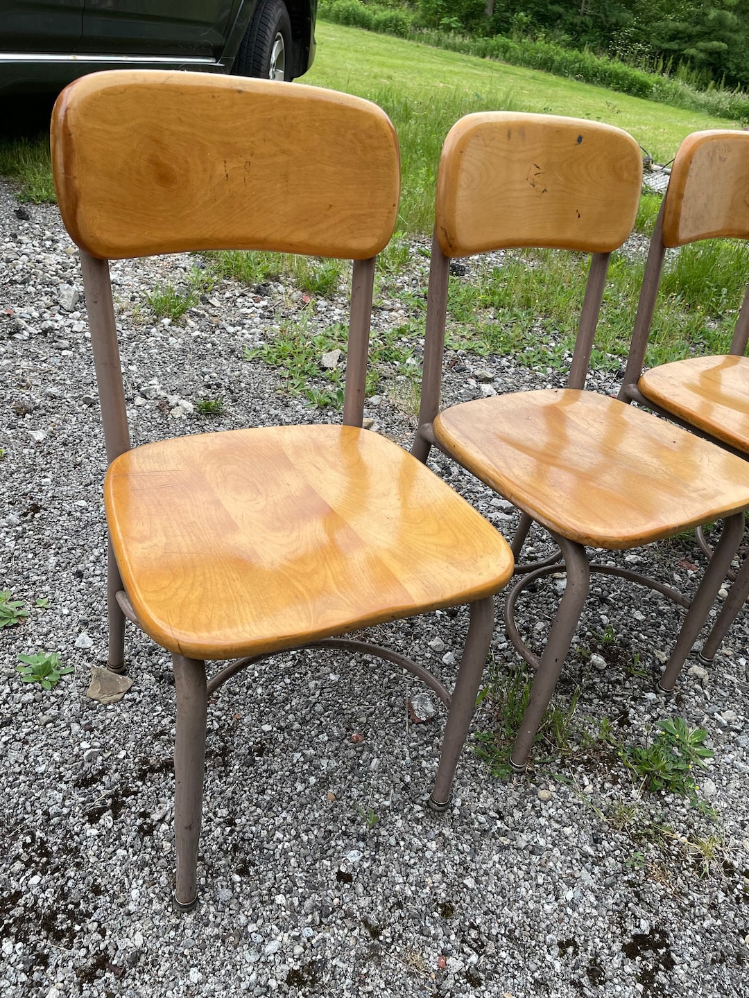 ヴィンテージ　スクールチェア 2色セット　Heywood Wakefield Heywood Wakefield 二人掛け折りたたみチェア – zakka store towi