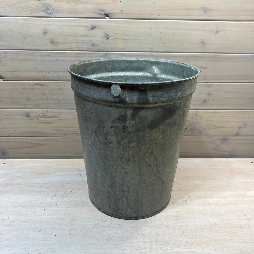 Vintage Galvanized Bucket Maple Syrup Bucket Planter Etsy