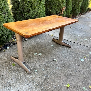 Vintage School Desk, Solid Maple Wood Table, American Seating, Retail Store Table,Mid Century, Industrial Table, Store Display, Retail