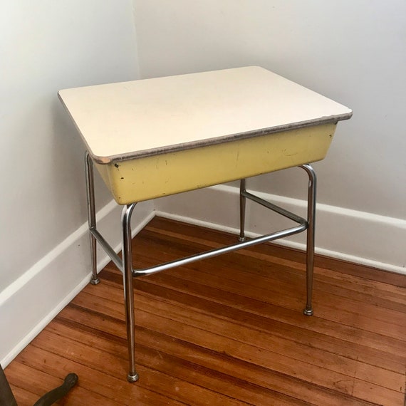 Vintage School Heywood Wakefield Desk Metal Cubby Desk Child Etsy