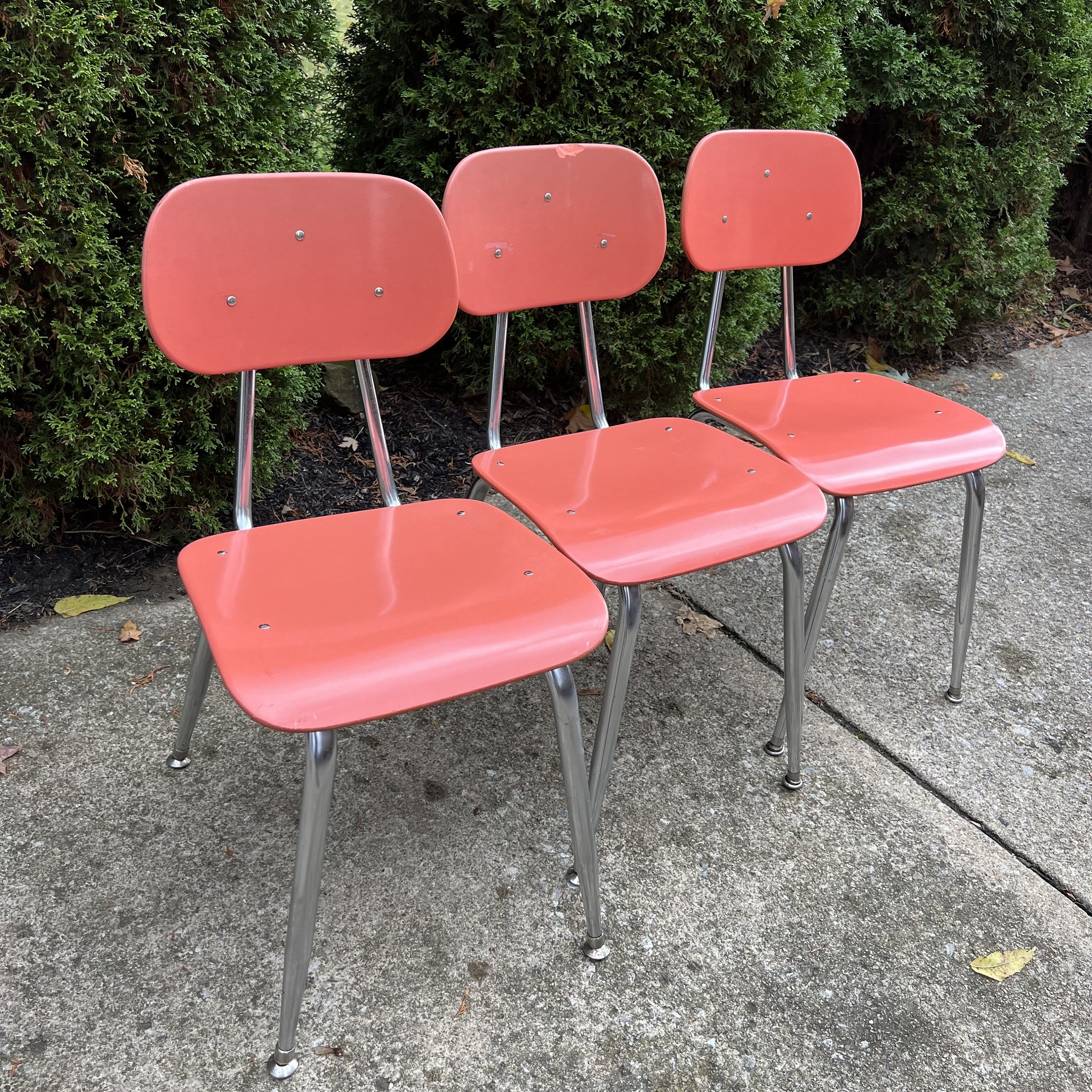 Vintage School Chair, American Made Composite & Metal, 17