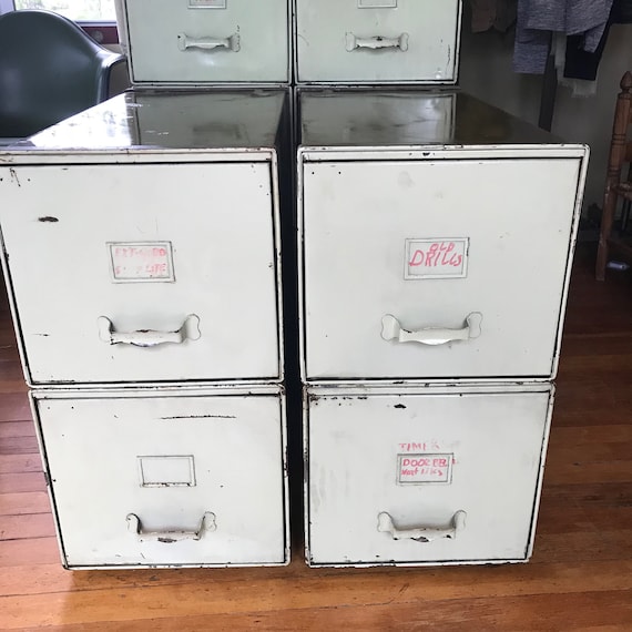 Industrial Metal File Cabinets Green File Cabinets Library Etsy