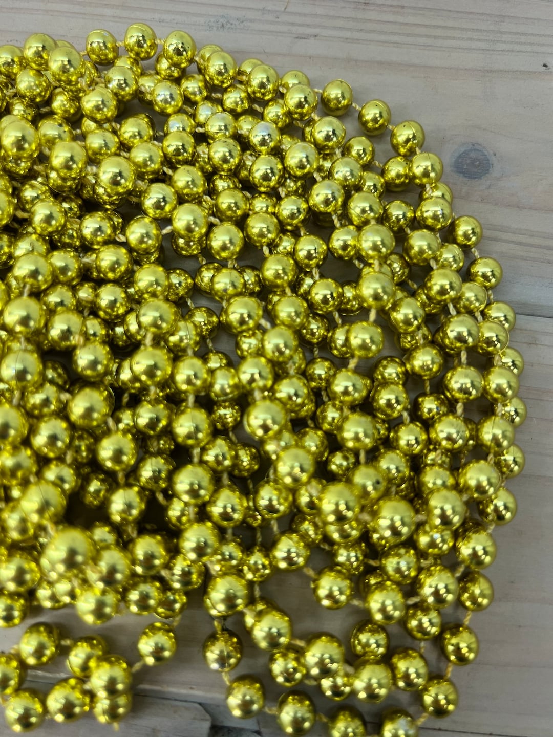Vintage Christmas Garland, Bead Garland Vintage Christmas Gold Tree