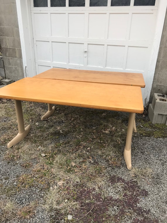 School Desk Maple Wood Table American Seating Mid Century Etsy