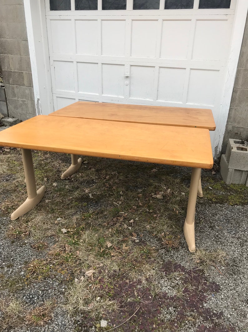 School Desk Maple Wood Table American Seating Mid Century